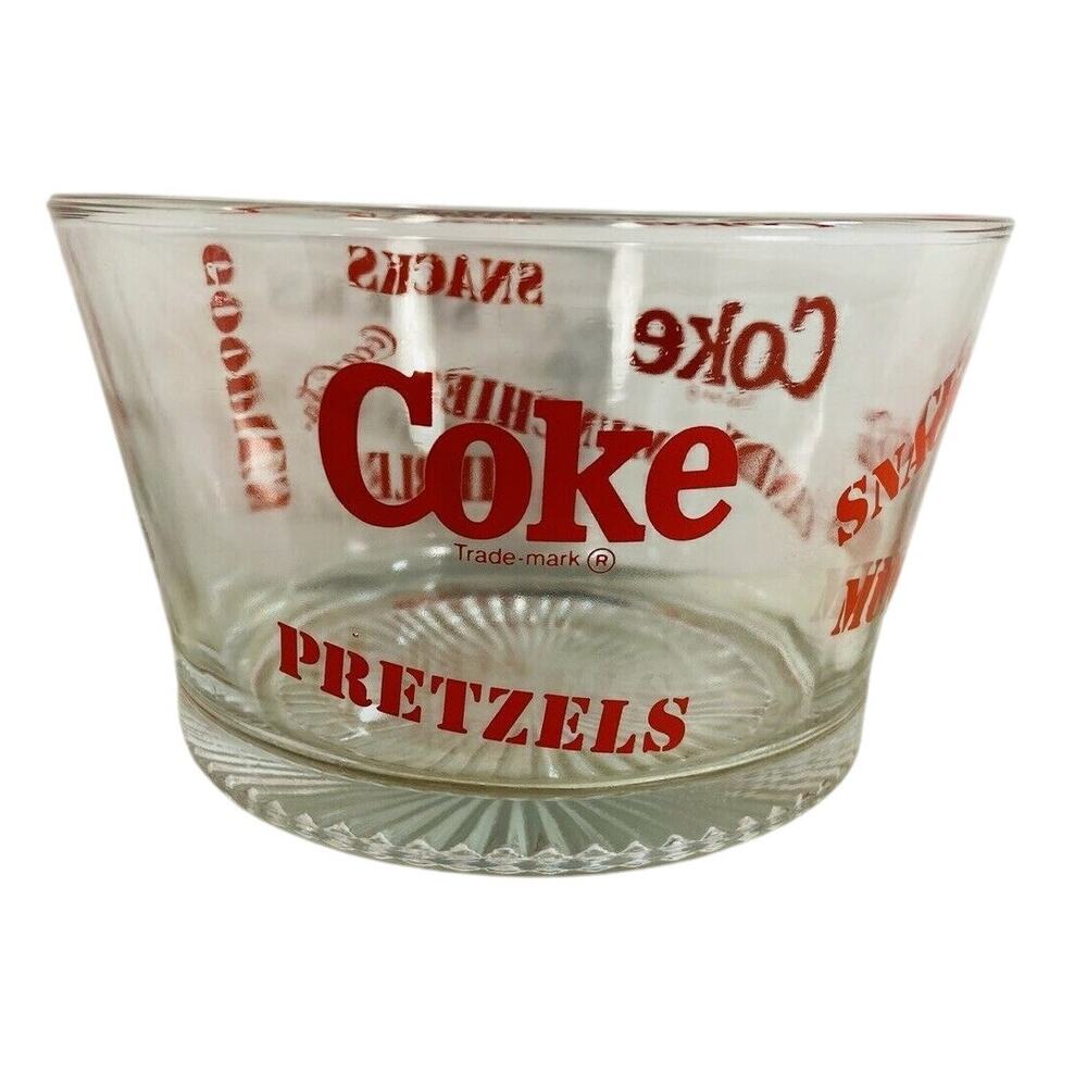 Vintage Coke Coca Cola Glass Snack Bowl